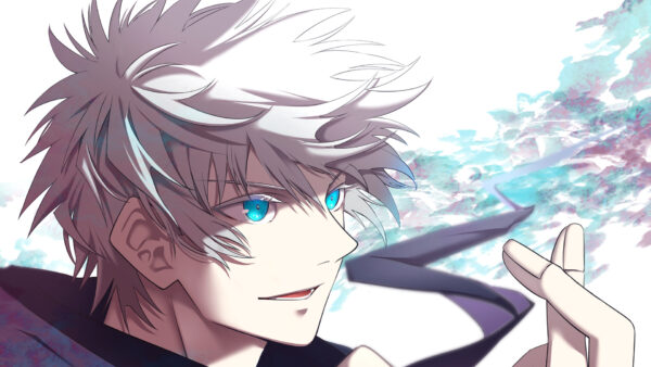 Wallpaper Hair, Blue, Gojo, Satoru, Boy, Jujutsu, Kaisen, White, Eyes