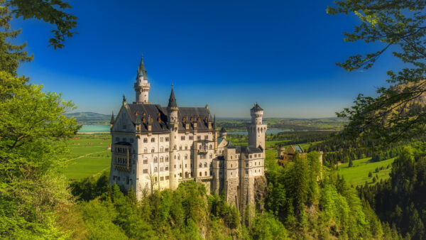 Wallpaper Sky, Bavaria, Castle, Neuschwanstein, Blue, Travel, Desktop, With, Germany, Background