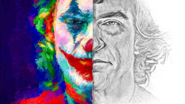 Wallpaper Colorful, With, Other, White, Phoenix, Black, One, And, Side, Joker, Joaquin, Normal, Face