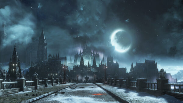 Wallpaper Night, Souls, Bridge, Moon, Games, City, Dark, During, Desktop