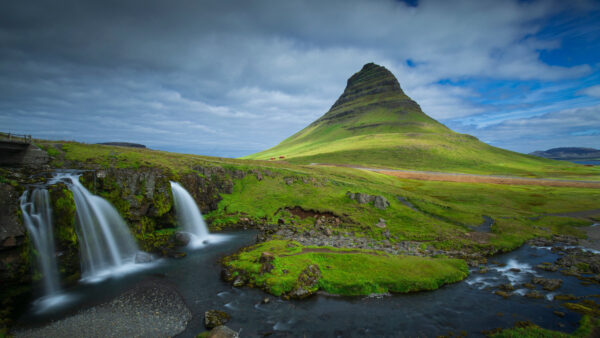 Wallpaper Mobile, Mountain, And, Waterfall, Nature, Iceland, Desktop, Kirkjufell
