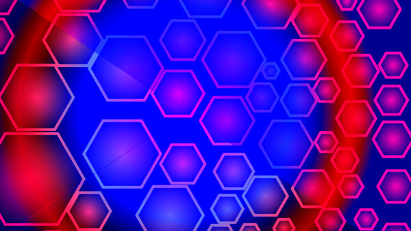 Wallpaper Hexagon, Abstract, Mobile, Desktop, Blue, Red