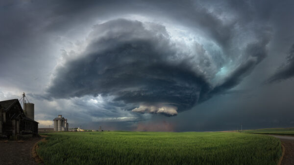 Wallpaper Field, Under, Desktop, Nature, Storm, During, Gray, Clouds