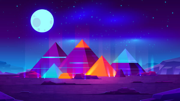 Wallpaper Minimalist, Pyramids, Colorful