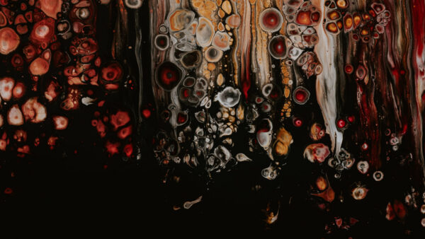 Wallpaper Yellow, Desktop, Mobile, Stains, Bubbles, Abstraction, Red, Black, Abstract