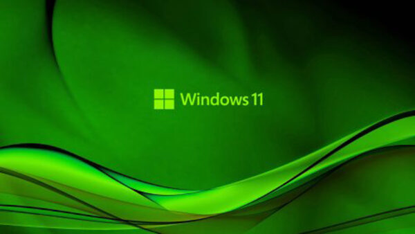 Wallpaper Wavy, Logo, Line, Windows, Green, Background