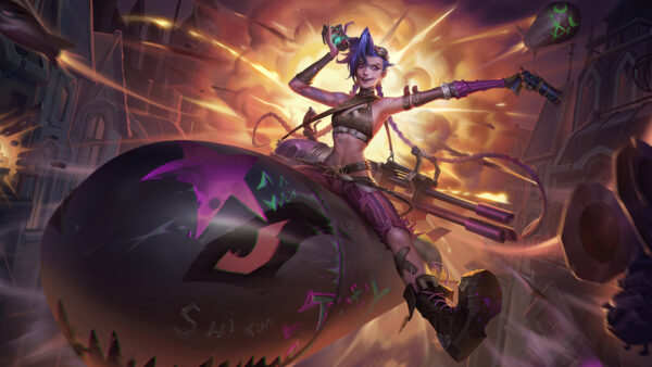 Wallpaper Blast, Arcane, Jinx, Background, Fire