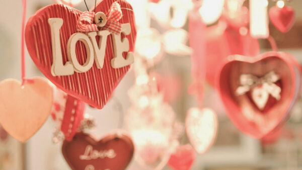 Wallpaper With, Heart, Day, Valentine’s, Word, Background, Blur, Desktop, Love