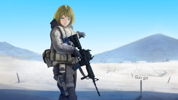 Wallpaper With, Animation, Duty, Girl, Machine, Gun, Call