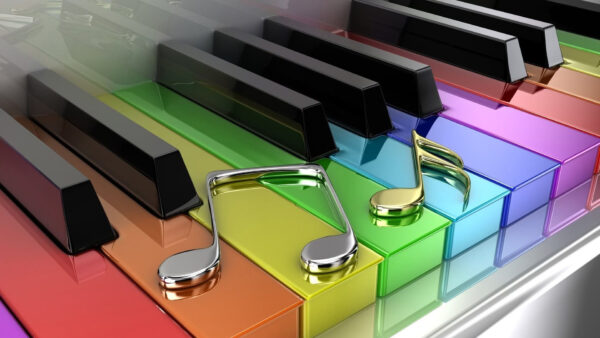 Wallpaper Electric, Colorful, Keyboard, Music