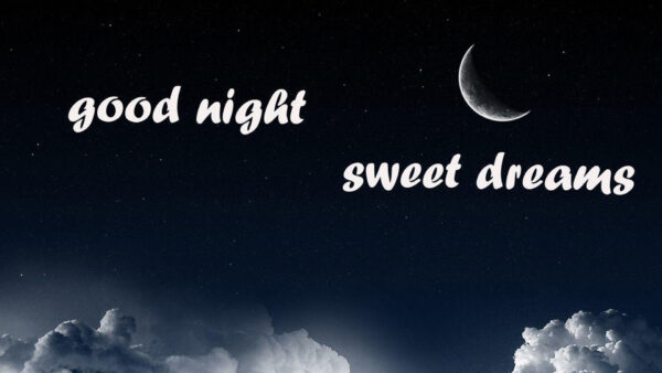 Wallpaper Background, Moon, Sky, Word, Good, Night, With