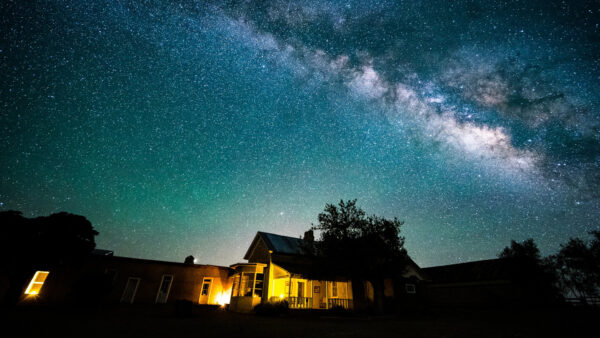 Wallpaper House, Under, Sky, Nature, During, Beautiful, Starry, Nighttime