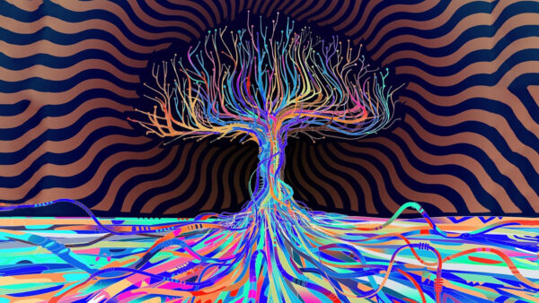 Wallpaper Branches, Colorful, Trippy, Art, Tree