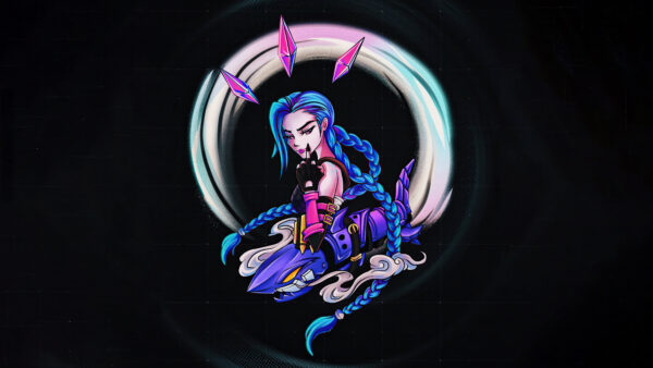 Wallpaper Legends, Jinx, Blue, League, Hair, Braid, Long