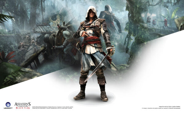 Wallpaper Black, Assassins, Flag, Creed, Game