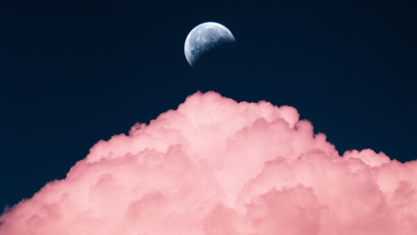 Wallpaper Clouds, Moon, Above