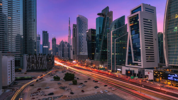Wallpaper Evening, Building, During, Dubai, Time, Skyscraper, Travel