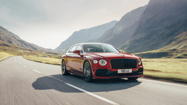 Wallpaper Red, Flying, Cars, Spur, Luxury, Bentley, Car