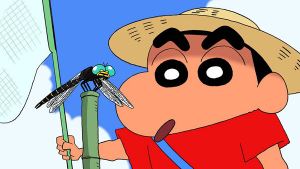 Wallpaper Bee, Red, Shinchan, With, Playing, Wearing, Dress