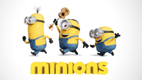 Wallpaper Background, With, Minions, White, Guitar