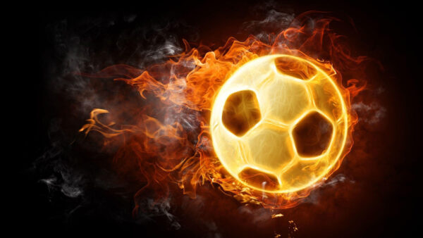 Wallpaper Black, Football, Desktop, With, Background, Fire