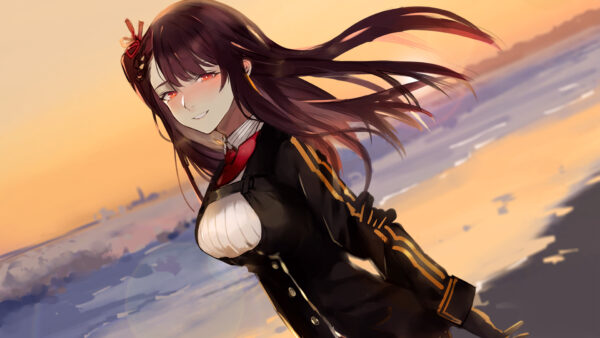 Wallpaper Desktop, Beach, WA2000, And, Red, Frontline, Games, Eyes, Background, Sunset, Girls, With