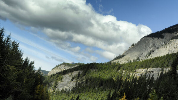 Wallpaper Trees, Mountains, Mobile, Rock, Sky, White, Desktop, Green, Blue, Nature, Under, Clouds