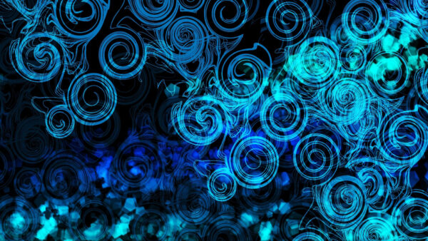 Wallpaper Blue, Abstract, Circles, Shapes, Art, Abstraction