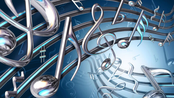 Wallpaper Music, Symbols, Blue, Background