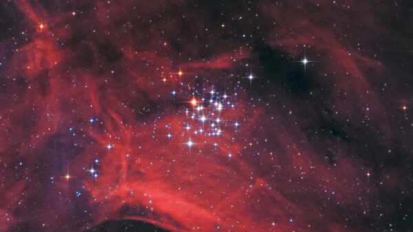 Wallpaper Sky, Black, Space, Galaxy, Red, Stars, Glare, Nebula, Shine