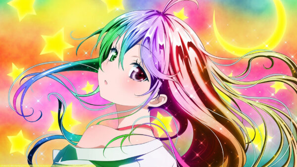 Wallpaper Stars, Colorful, Background, Beautiful, Girl, Hair, Kawaii, Anime