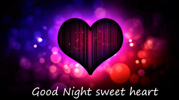 Wallpaper Good, Night, Glittering, Heart, Shape, Colorful