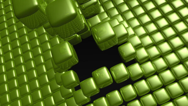 Wallpaper Cubes, Space, Hole, Green, Abstraction, Abstract