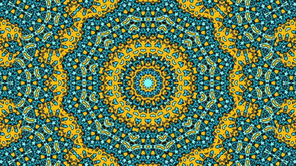 Wallpaper Abstract, Blue, Circle, Desktop, Mobile, Art, Abstraction, Fractal, Pattern, Yellow