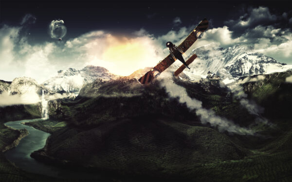 Wallpaper Flying, Mountains