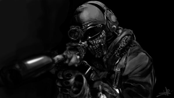 Wallpaper Background, Black, With, Warrior, Duty, Desktop, Call, Gun