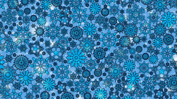 Wallpaper Desktop, Snowflake, Abstract, Blue