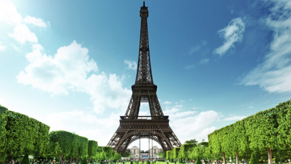 Wallpaper During, With, Tower, Sky, Paris, Day, Sunny, Background, And, Trees, Desktop, Side, Blue, Eiffel, Travel