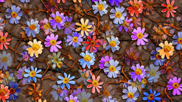 Wallpaper Colorful, Spoonflower, Flowers, Desktop, With, Links