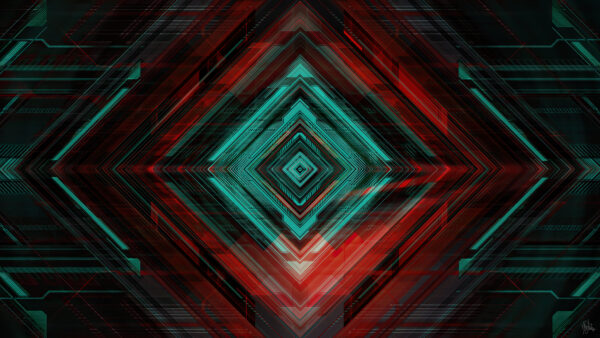 Wallpaper Desktop, Shapes, Abstraction, Mobile, Red, Abstract, Blue, Square, Geometric