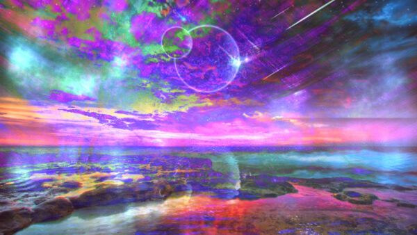 Wallpaper Water, Trippy, Purple, Desktop, Space, Above