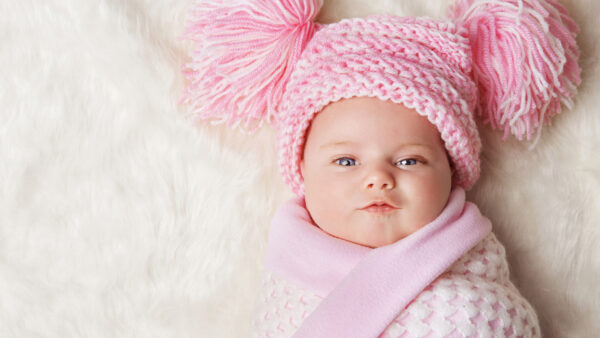 Wallpaper Cap, And, Mobile, Covering, Pink, Desktop, Woolen, Knitted, Child, Cloth, Baby, Cute, With, Wearing