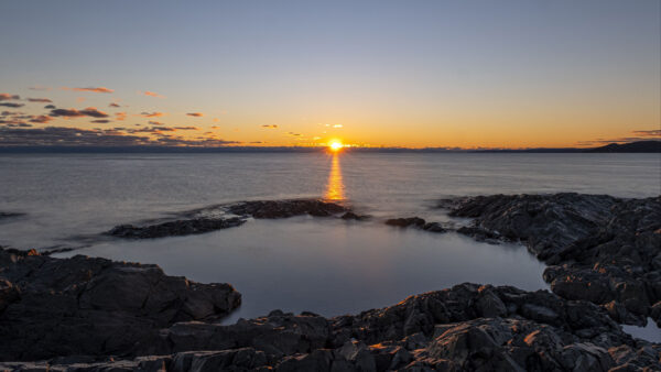 Wallpaper Mobile, Sunset, Horizon, Reflection, Desktop, Water, Sea, Ocean