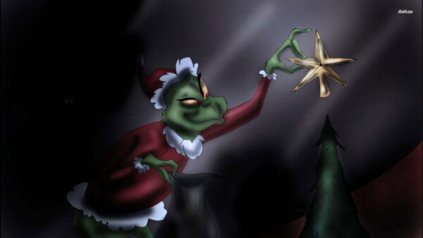 Wallpaper Dark, Background, Grinch, With, Snowflake, The, Desktop, Santa