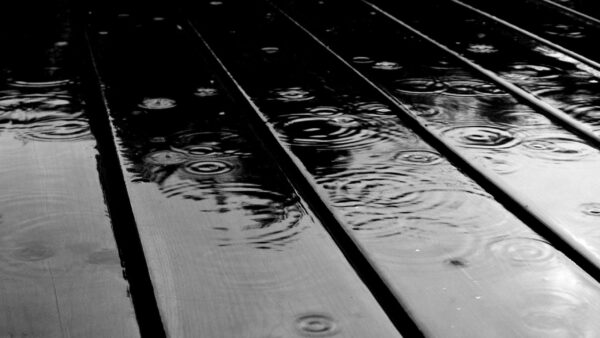 Wallpaper Black, Rain, Image, White, Desktop, Wood, Drops, Dock, And