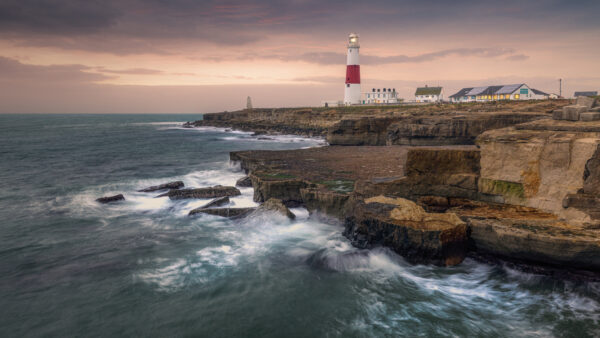 Wallpaper Nature, Landscape, Mobile, Waves, Rocks, House, Lighthouse, Stones, Ocean, Desktop, View