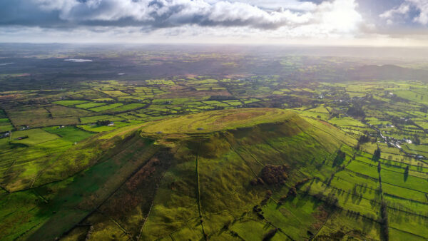 Wallpaper White, Blue, Farm, Clouds, Sky, Mountains, Nature, View, Aerial, Greenery, Under