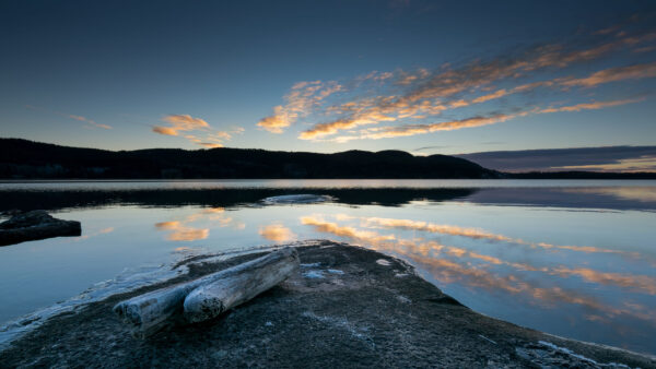 Wallpaper White, Blue, Lake, Mountains, Nature, Reflection, Under, Shore, Water, Sky, Clouds