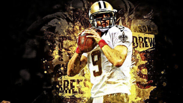 Wallpaper Drew, White, Wearing, With, Jersey, Brees, Ball