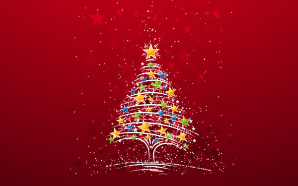 Wallpaper Colorful, Christmas, Tree
